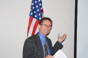 Dr. Steven Nichols, chief technology officer for the state of Georgia, Georgia Technology Authority, addresses the chapter in July.